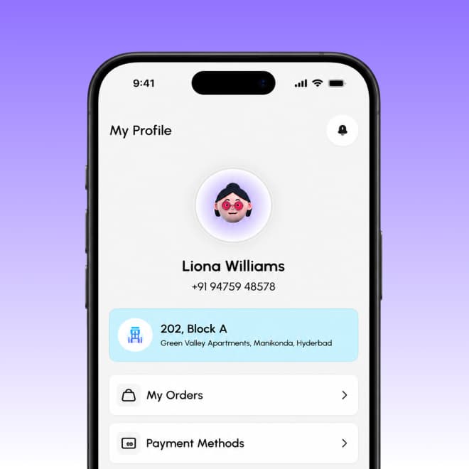 Mobile App Screen — Home